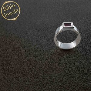 Bible Verse Ring in Polished Gold Finish With New Testament Inside by Nano Jewelry